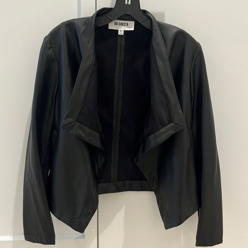 BB Dakota size XS faux leather lightweight open jacket